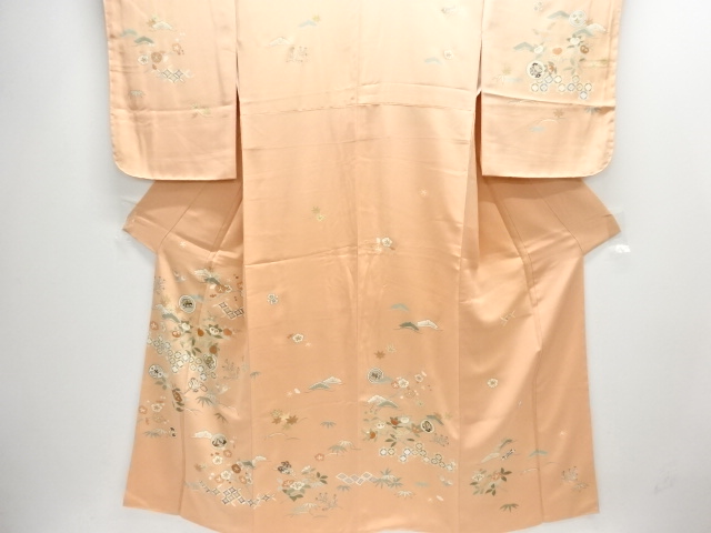 花に宝尽くし模様刺繍訪問着